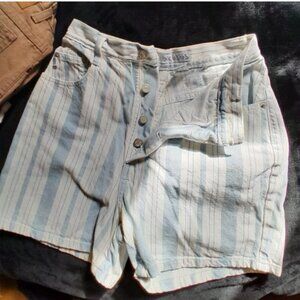 Vintage 90s No Excuses Femme Fatale denim striped shorts